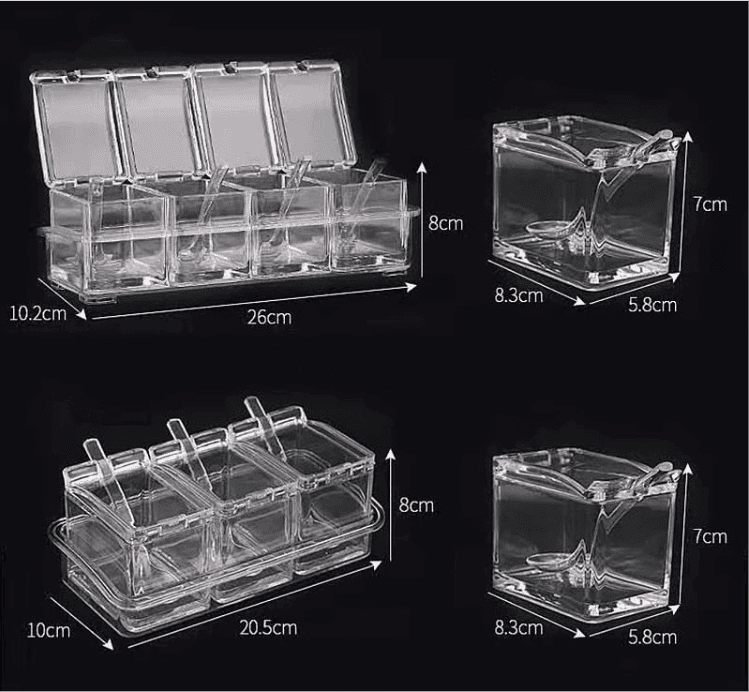 Acrylic Transparent Pot, Crystal Seasoning Box, Spice Storage Rack Acrylic Transparent Pot, Crystal Seasoning Box, Spice Storage Rack